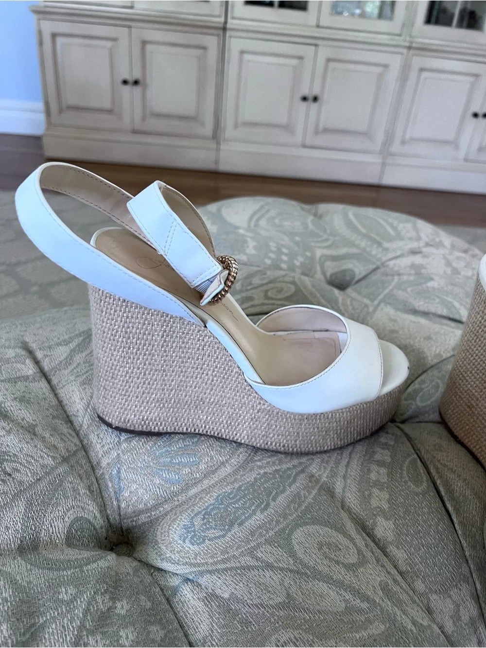 Women's White Ankle-Strap Platform Sandals